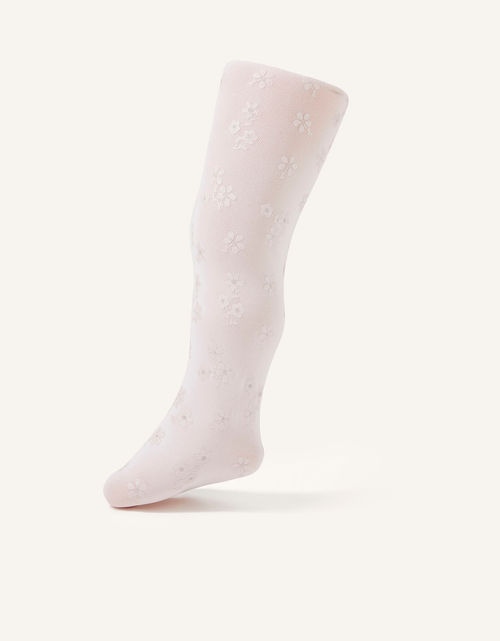 Baby Floral Print Tights Pink