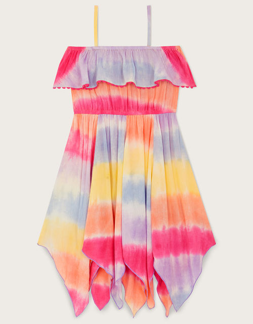 Tie Dye Frill Dress Multi