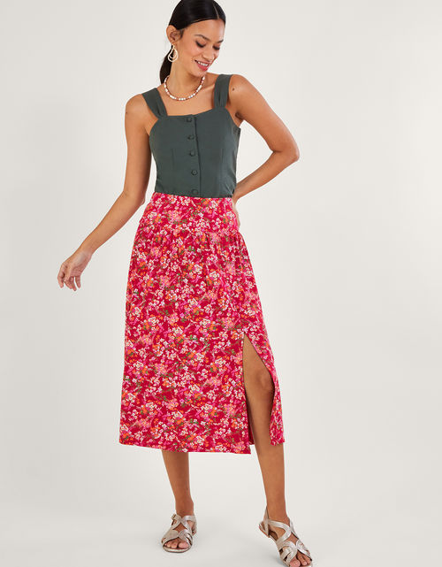 Ditsy Floral Print Skirt in...