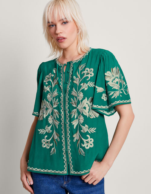 Adina Embroidered Blouse Green