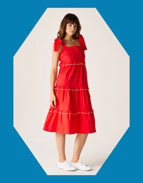 Mirla Beane Tiered Midi Dress...