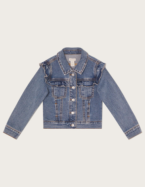 Frill Denim Jacket Blue