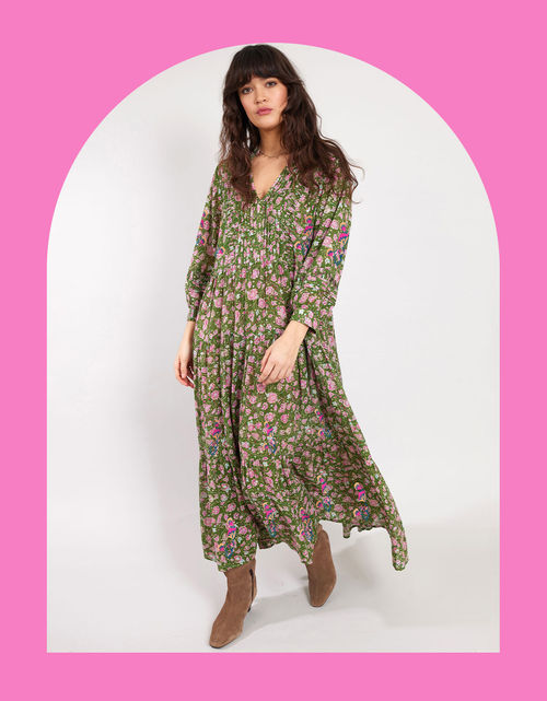 East Floral Print Maxi Dress...