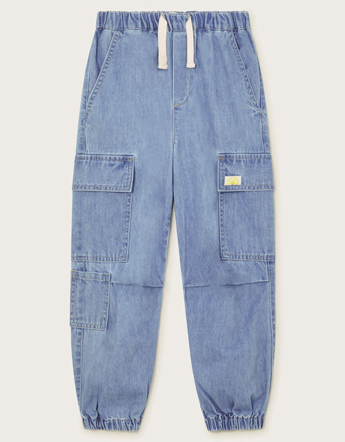 Denim Cargo Trousers Blue