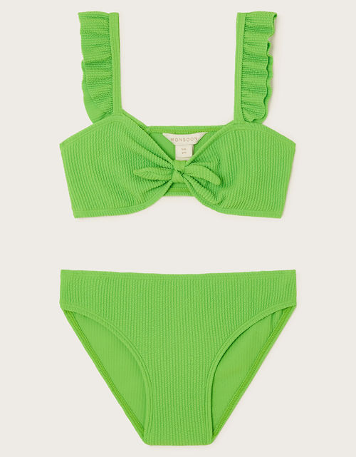 Tie Bow Textured Bikini Set...