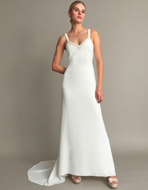 Kate Pearl Trim Bridal Dress...