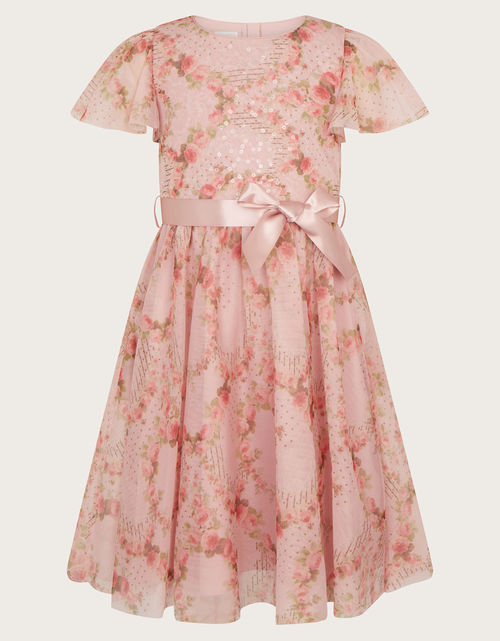 Rose Print Dress Pink