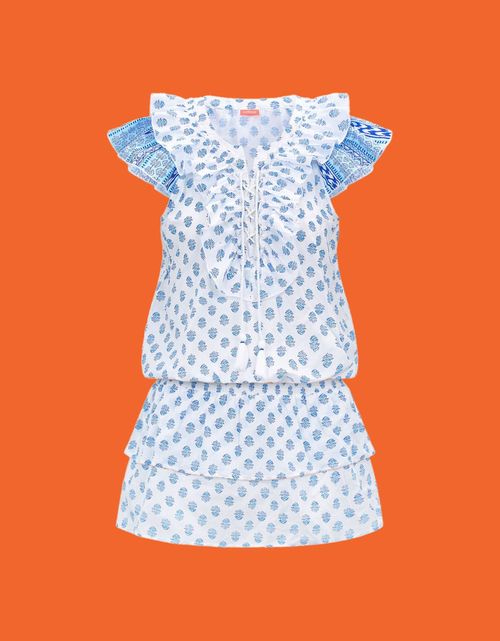 Sunuva Block Print Dress Blue