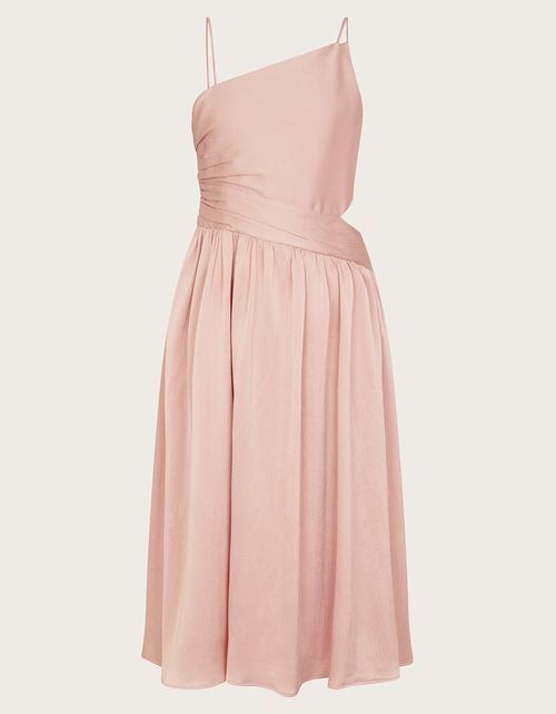 Satin Cut-Out Prom Dress Pink