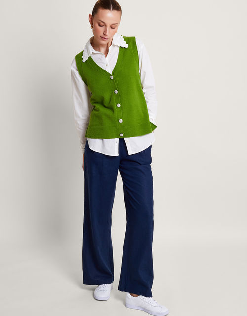 Bri Knit Sweater Vest Green