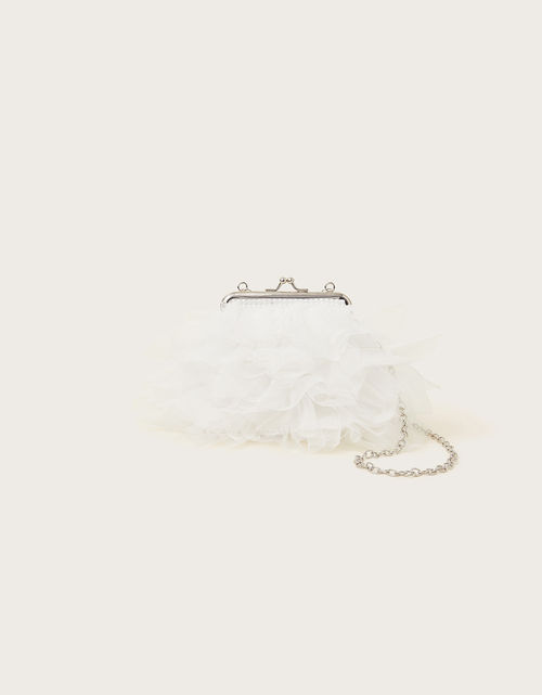 Tulle Ruffle Clip Frame Bag