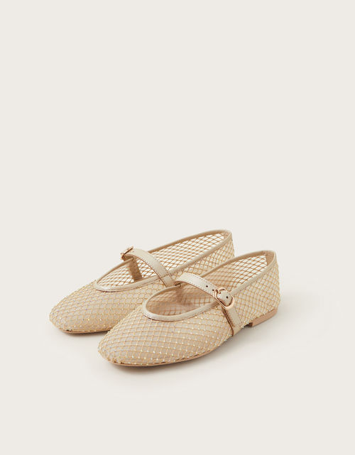 Cleo Mesh Ballet Flats Natural