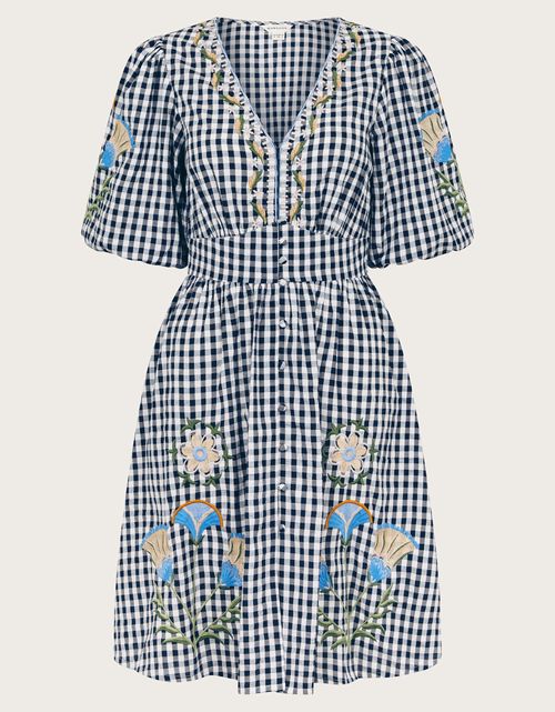 Bria Embroidered Gingham Mini...