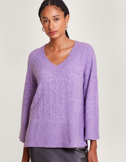 Aria Longline Jumper Purple, £60.00