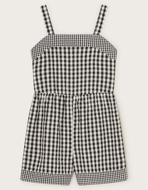 Gingham Playsuit Black