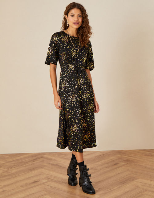 Suki Spot Foil Print Midi...