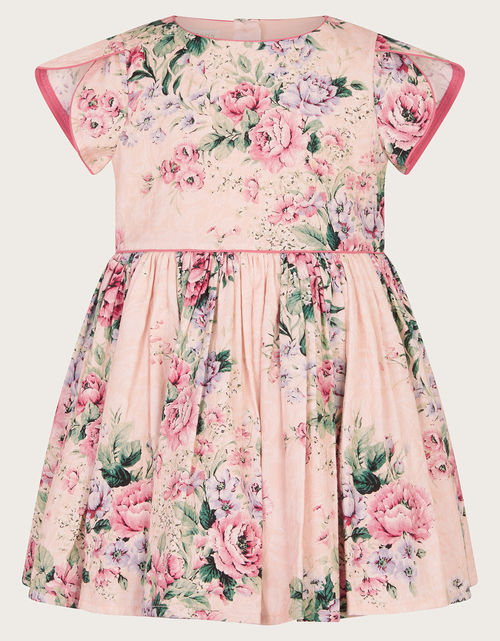 Baby Jacquard Rose Dress Pink