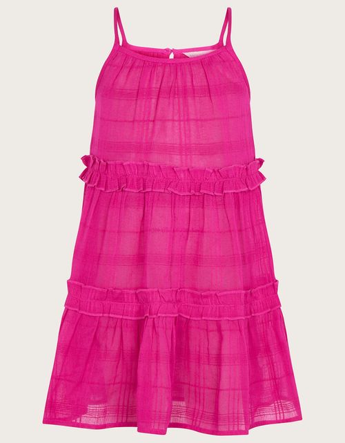 Ruffle Trim Beach Dress Pink