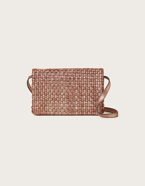 Leather Woven Cross-Body Bag