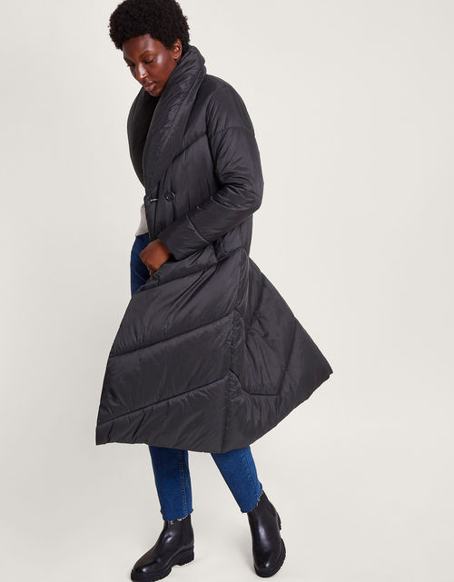 Laura Padded Short Coat in Recycled Polyester Black, Women's Coats