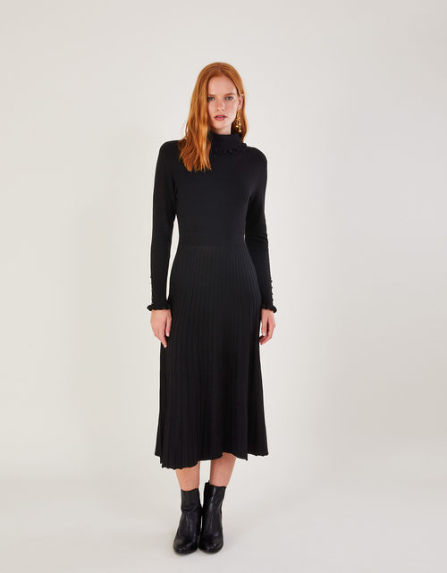 Roll Neck Knit Dress with...