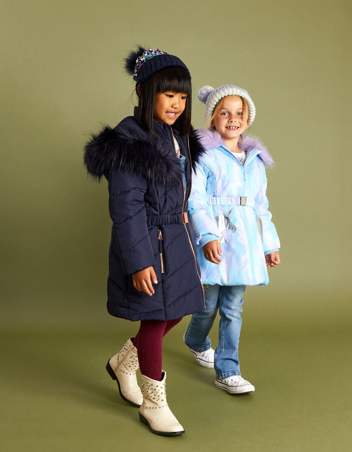 Belted Faux Fur Hooded Coat...