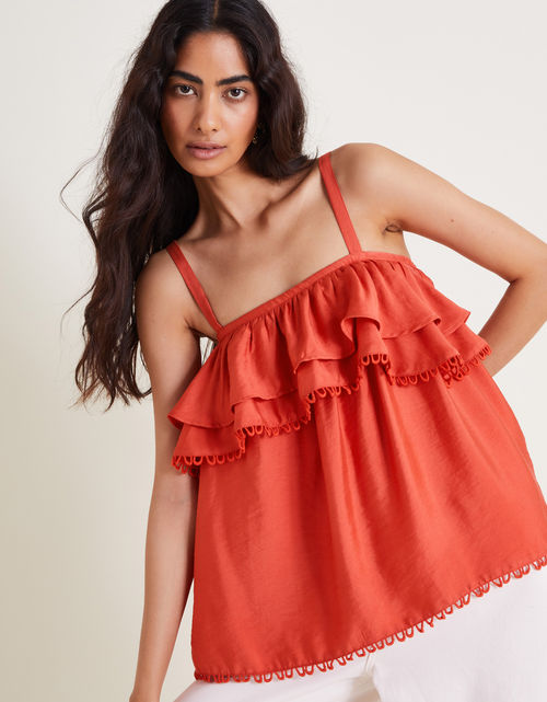 Aesha Frill Cami Top Orange