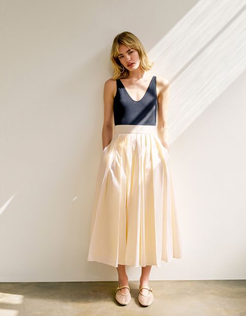 Tully Taffeta Skirt Cream