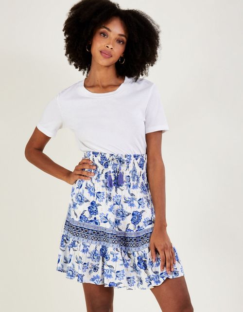 Floral Print Tie Waist Short...