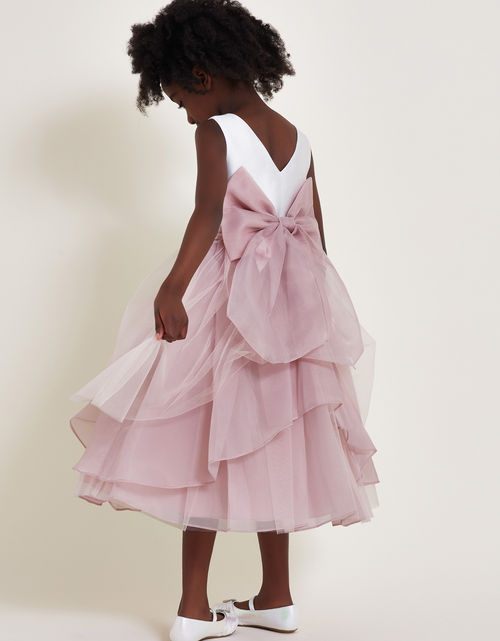 Olivia Organza Bow Dress Pink