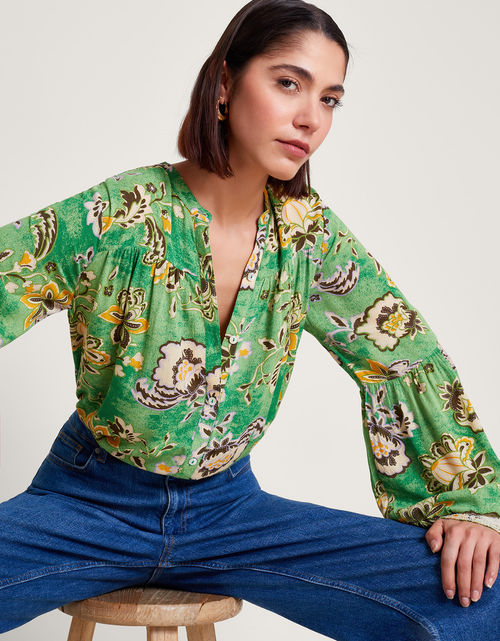 Juliet Floral Blouse Green