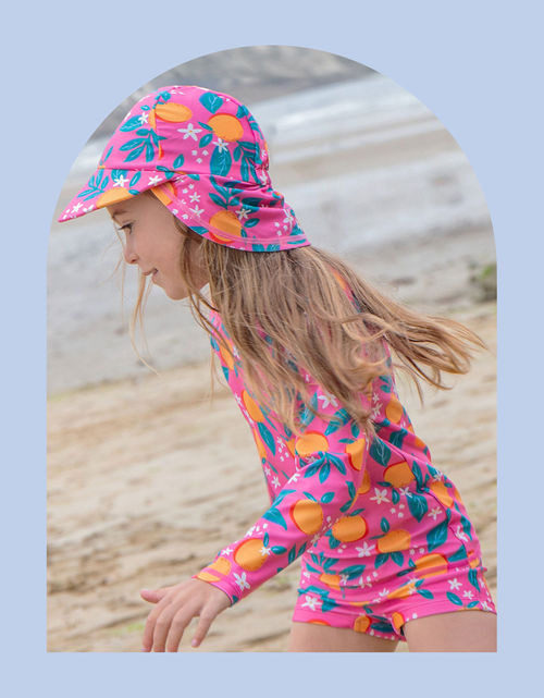 Frugi Orange Print Hat Multi