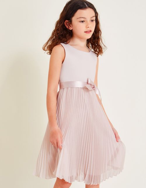 Sally Scuba Pleated Dress Pink