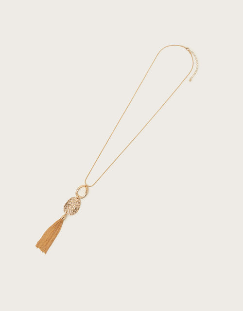 Hammered Chain Tassel Pendant...