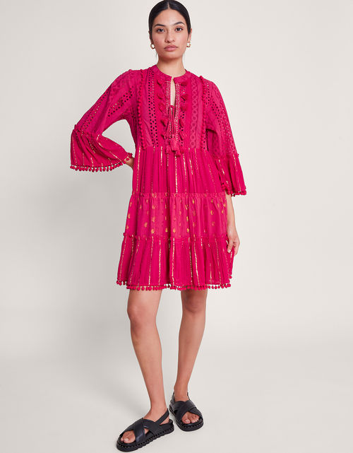 Sidney Metallic Kaftan Pink