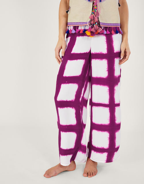 Tassel Waist Tie Dye Trousers...