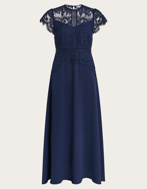 Monica Lace Midi Dress Blue