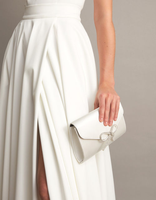 Bow Detail Satin Clutch