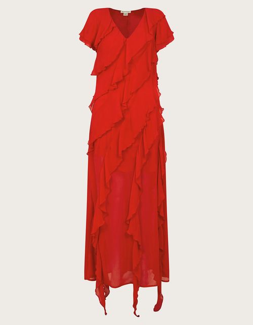 Renata Ruffle Maxi Dress Red