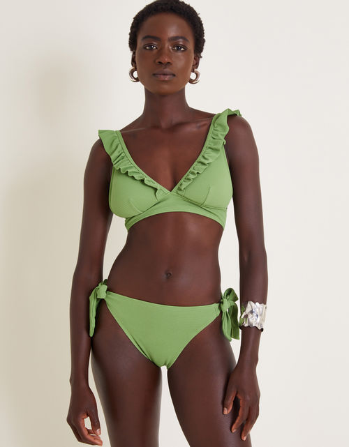 Nina Ruffle Bikini Top Green