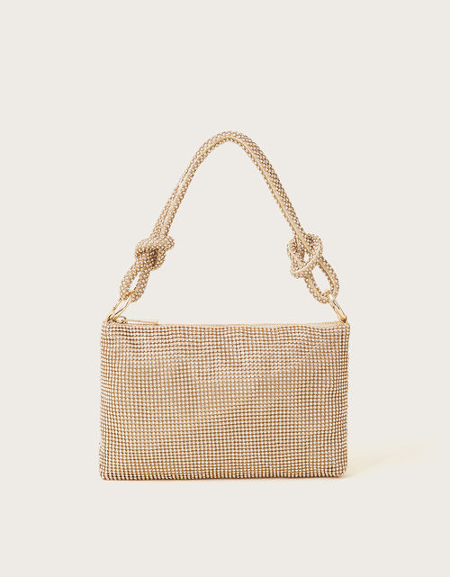 Diamante Chain Knot Handle Bag