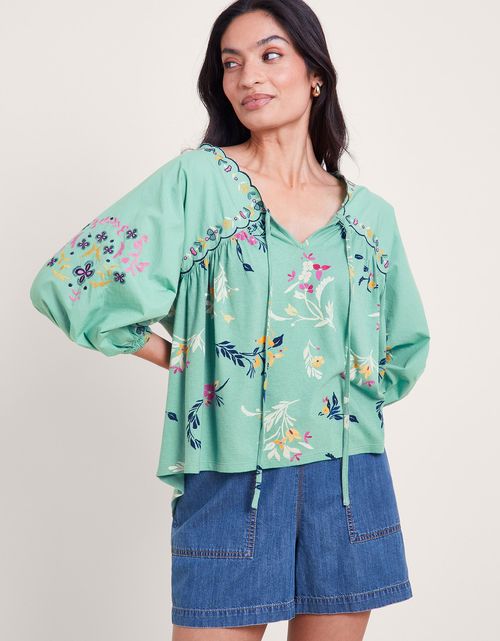 Maya Floral Embroidered Top...