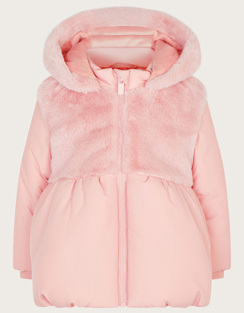 Baby Faux Fur Padded Coat Pink