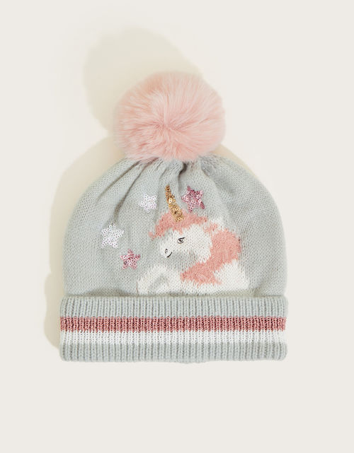 Fluffy Unicorn Hat Grey