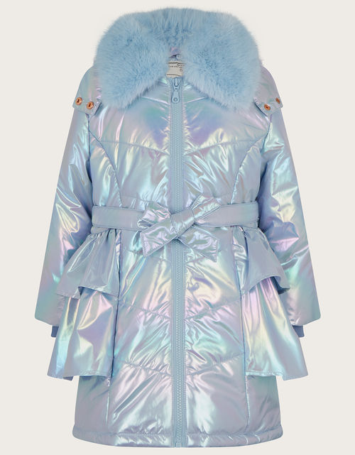 Metallic Frill Padded Coat...