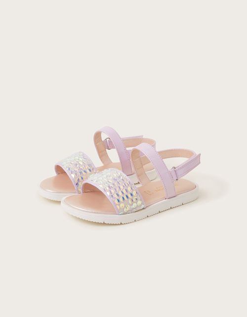 Mermaid Sequin Sandals Purple