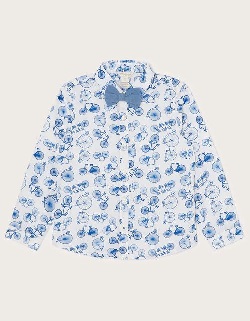 Bike Print Shirt with Bow Tie...