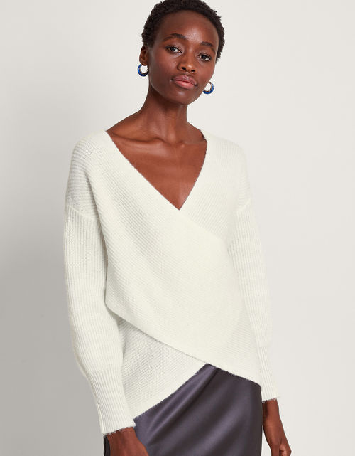 Pippa Wrap Jumper Ivory