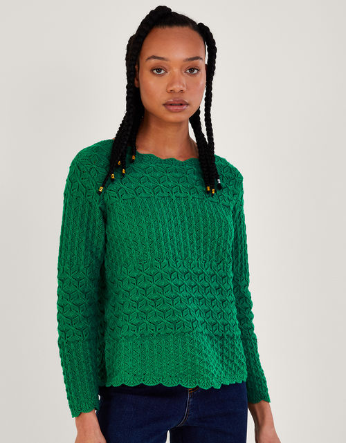 Pointelle Stitch Jumper with...