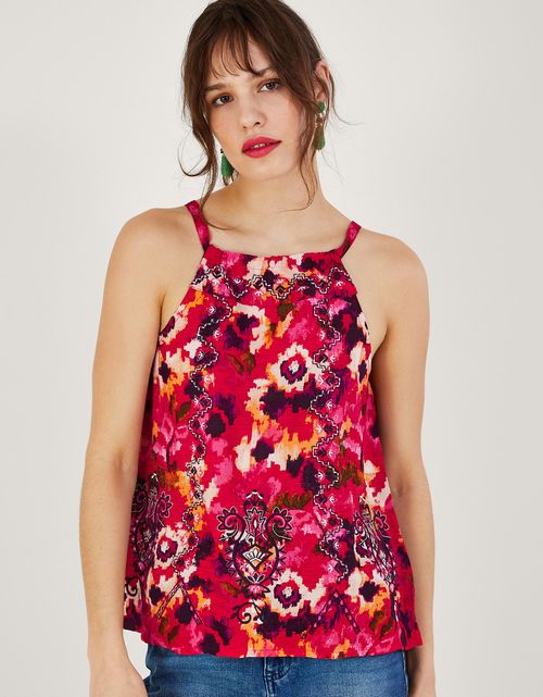 Embroidered Floral Print Cami...